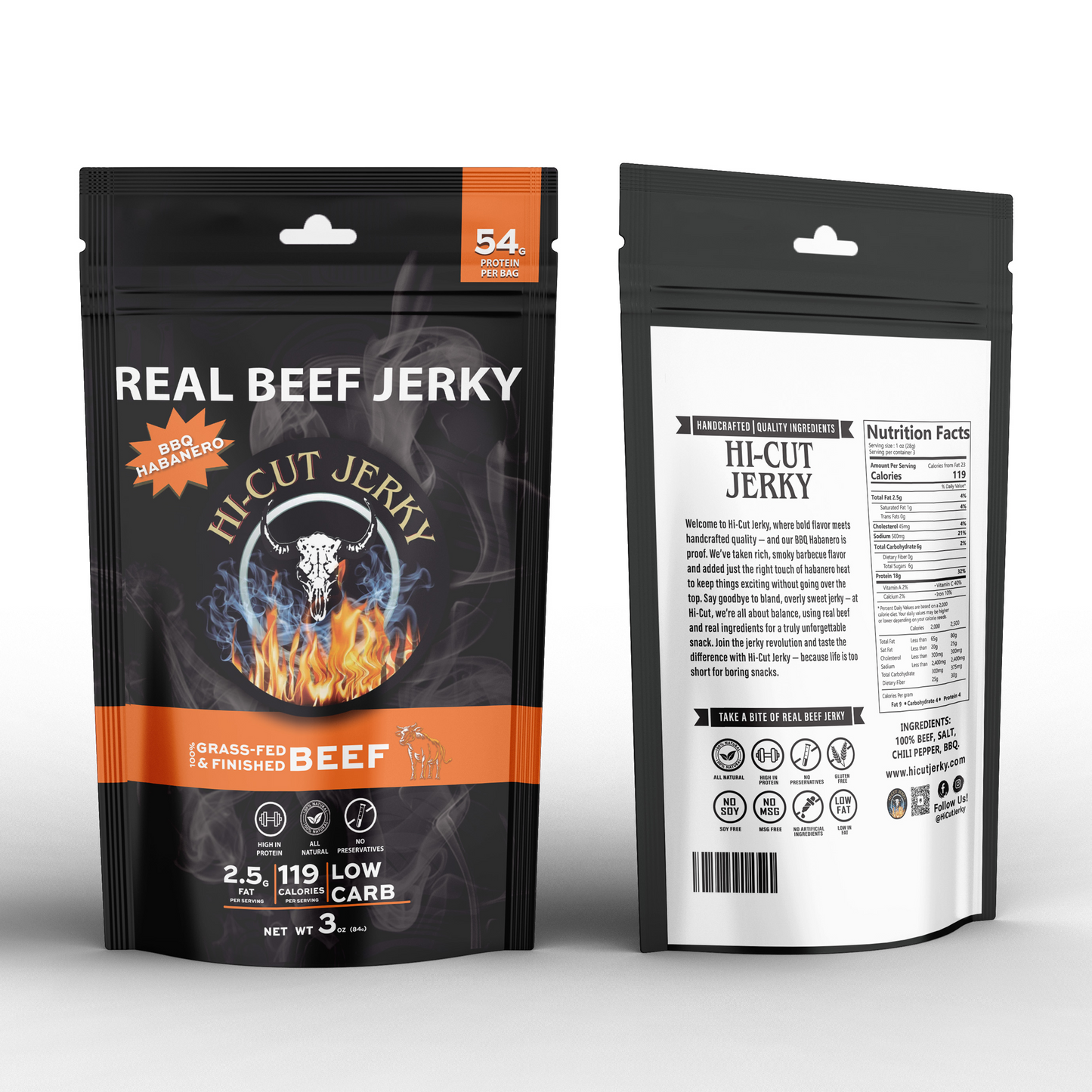 Hi-Cut BBQ Habanero Beef Jerky – 3 oz